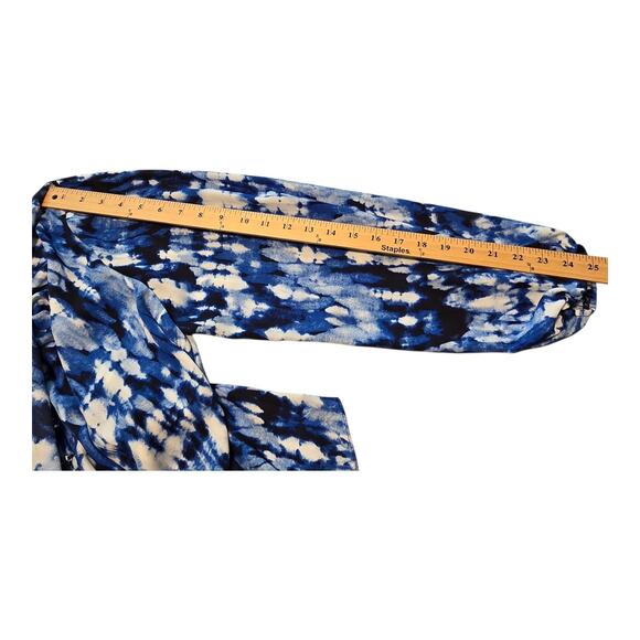 Sami & Jo Plus Size Womens Top 2X Tie Front Balloon Sleeve Artsy Colorful Career - Picture 10 of 11